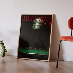 Billiards Club Poster Billiard Print 70S Retro Wall Art Psychedelic Mancave Pool Snooker 2398 - thumbnail 3