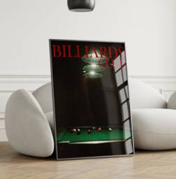 Billiards Club Poster Billiard Print 70S Retro Wall Art Psychedelic Mancave Pool Snooker 2398 - thumbnail 1