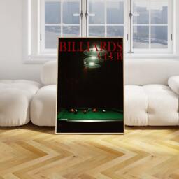 Billiards Club Poster Billiard Print 70S Retro Wall Art Psychedelic Mancave Pool Snooker 2398 - thumbnail 2