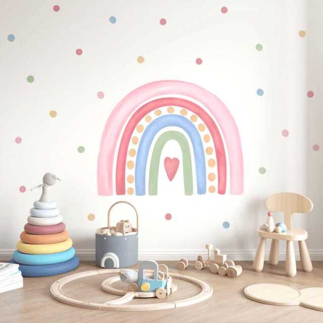 Dotted Dream Rainbow Nursery Wall Sticker - image 1
