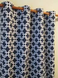 "Pair 25 Or 50"" Geometric Gotcha Panels Drapes Cafe Curtains Grey Coral Navy Blue Red Yellow Black 24 63 72 84 96 108 120"