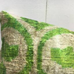 Handwoven Silk Ikat Pillow Cover 12x20, Modern Home Decor - thumbnail 3