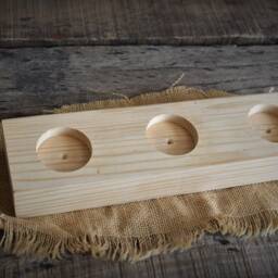 Handmade Wooden Tea Light Holder Minimalist Home Decor - thumbnail 4