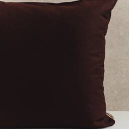 Square Plain Linen Cushion Cover in Espresso Brown - thumbnail 2