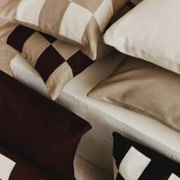 Square Plain Linen Cushion Cover in Espresso Brown - thumbnail 3