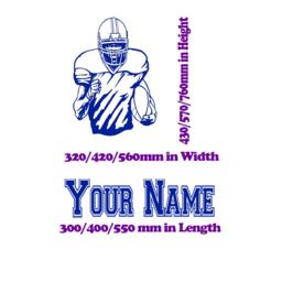 Personalized American Football Player Wall Decal, Sports Room Decor - thumbnail 4