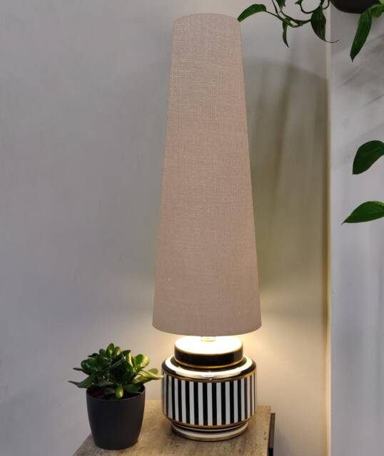 70cm Tall Hazelnut Brown Linen Slim Cone Lampshade - image 1