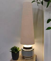 70cm Tall Hazelnut Brown Linen Slim Cone Lampshade - thumbnail 1