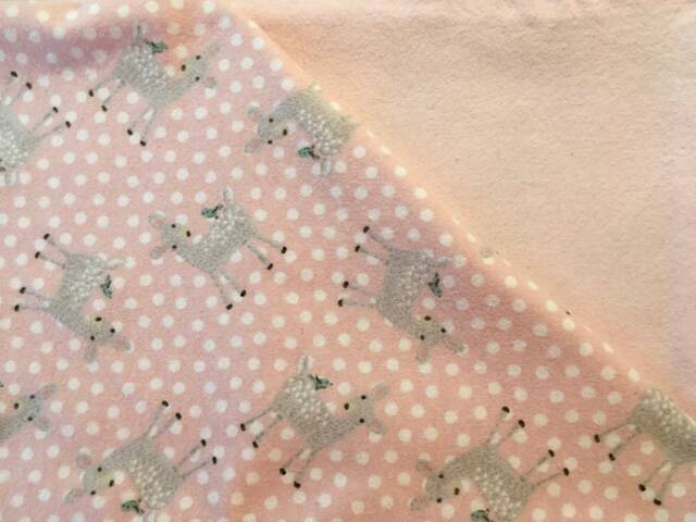 Pink Deer Flannel Baby Blanket Reversible Woodland Bedding - image 1