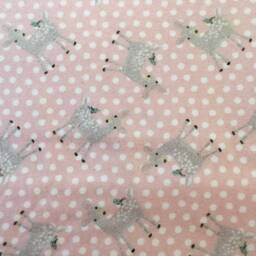 Pink Deer Flannel Baby Blanket Reversible Woodland Bedding - thumbnail 2