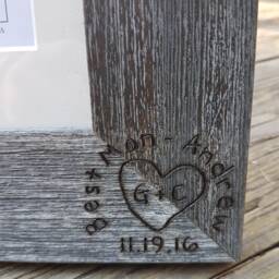 Personalized Barnwood Picture Frame - Hand Engraved Veteran Gift - thumbnail 4