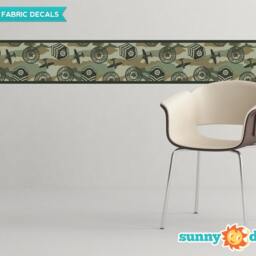 Military Camo Fabric Wall Border Decal Reusable, Repositionable - Set Of Two - thumbnail 2