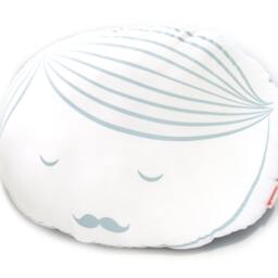 Limited Edition Guy Face Plush Pillow in Light Grey Blue Print - thumbnail 2