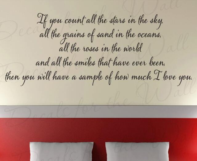 Count Stars I Love You Bedroom Family Wedding Marriage Large Wall Lettering Decal Sticker Decor Vinyl Quote Art Mural Saying Decoration L58 - image 1
