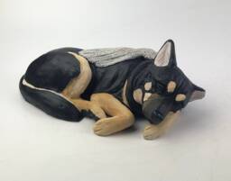 Custom Clay Pet Sculpture Dog Memorial Portrait With Angel Wings - thumbnail 1