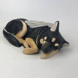 Custom Clay Pet Sculpture Dog Memorial Portrait With Angel Wings - thumbnail 2