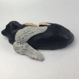Custom Clay Pet Sculpture Dog Memorial Portrait With Angel Wings - thumbnail 3