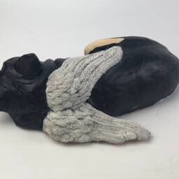 Custom Clay Pet Sculpture Dog Memorial Portrait With Angel Wings - thumbnail 4