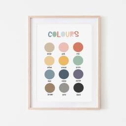Rainbow Colours Chart, Unframed Print, Classroom Decor, Educational Montessori Playroom Prints, Scandi Kids Art - thumbnail 3