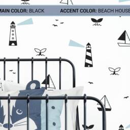 Lighthouse Wall Decals - Ocean Decals, Beach Decor, Nautical Nursery Stickers, Kids Room Art, Gift For Home - thumbnail 3