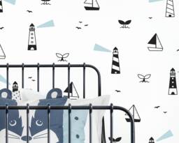 Lighthouse Wall Decals - Ocean Decals, Beach Decor, Nautical Nursery Stickers, Kids Room Art, Gift For Home - thumbnail 1