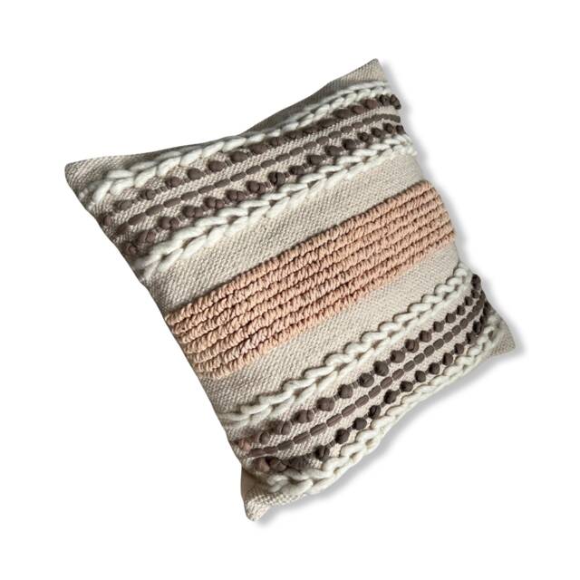 Maxlume ~ 18x18 Plaited Cushion, Woven Pillow Cover, Plait Detail, Braided Pillow, Wool Boho Filled - image 1