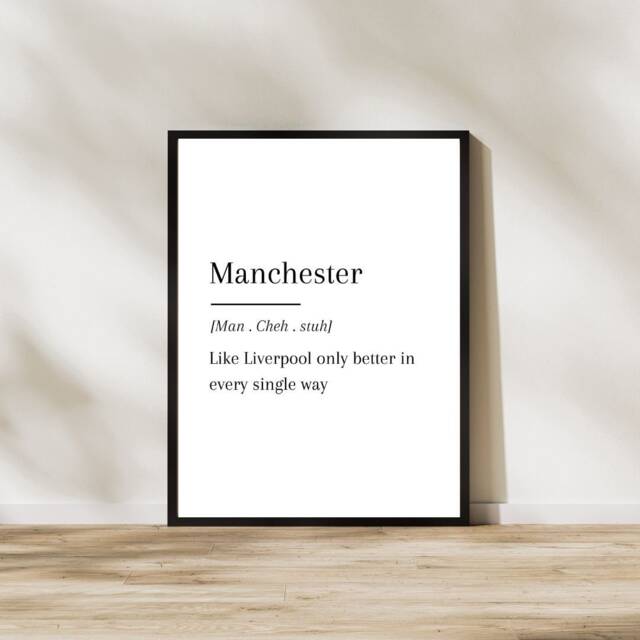 Funny Manchester Definition Print Football Rivalry Art - image 1