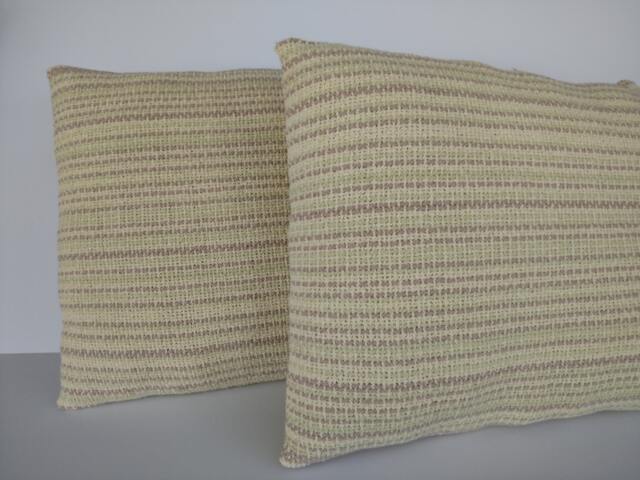 Handwoven Cotton Boucle Pillows - Woven Both Sides. #15W37A & #15W37B - image 1