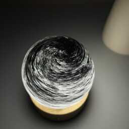 Custom Black White Galaxy Glass Lamp, Minimalist Monochrome Bedside Unique Swirl Planet Night Light, Cozy Birthday Gift - thumbnail 3