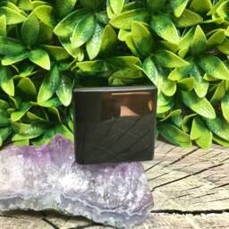 1 Beautiful Obsidian Paperweight, Cube, Choose From 4 Different Sizes - thumbnail 3