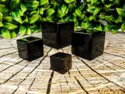 1 Beautiful Obsidian Paperweight, Cube, Choose From 4 Different Sizes - thumbnail 1