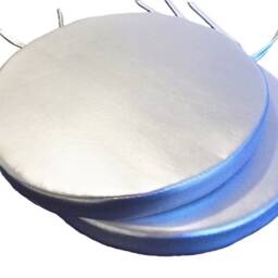 "2 Silver Faux Leather Round Dining Garden Chair Cushion Seat Pads 12"" To 20" - thumbnail 3
