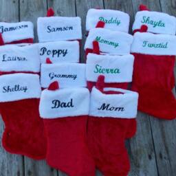 Personalized Christmas Stocking, Monogrammed Gift Bag, Gift, Holiday Decor, Santa Winter Decor - thumbnail 3