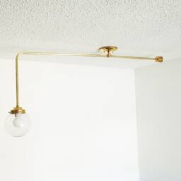 Balance Flush Mount Light - Modern Brass Bathroom Lighting Dining Room Contemporary Glass Shade Living Ul Listed - thumbnail 2