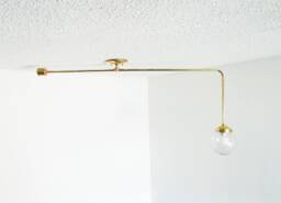 Balance Flush Mount Light - Modern Brass Bathroom Lighting Dining Room Contemporary Glass Shade Living Ul Listed