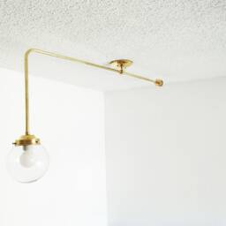 Balance Flush Mount Light - Modern Brass Bathroom Lighting Dining Room Contemporary Glass Shade Living Ul Listed - thumbnail 3