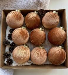 Christmas Ornaments Balls Tree Golden Handmade Velvet Decorations Decoration