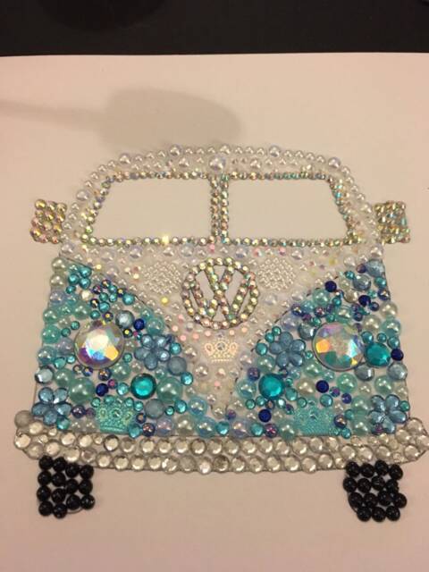 Campervan, Camper, Embellished, Wall Art, Diamonte, Motor Home, Mother's Day, Gift For Her, Mum, Mummy