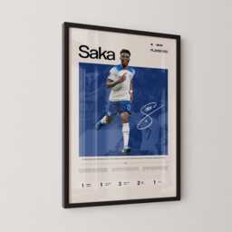 Bukayo Saka England Starboy Poster, Football Wall Art, Soccer Print, Winger Stats Gift - thumbnail 2