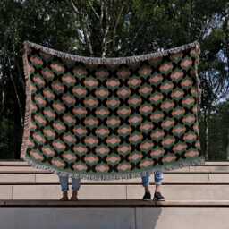 Vintage-Inspired Geometric Cotton Blanket - thumbnail 2