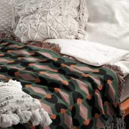 Vintage-Inspired Geometric Cotton Blanket - thumbnail 3