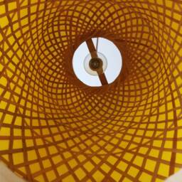Bamboo Pendant Lamp Red/Yellow Cloth Shade, Diy Hanging Light - thumbnail 3