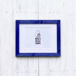 A5 Picture Frame - Blue Handmade Free Standing Modern Rustic Vintage Antique Photo Wooden Frames With Mount Option - thumbnail 3