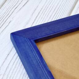 A5 Picture Frame - Blue Handmade Free Standing Modern Rustic Vintage Antique Photo Wooden Frames With Mount Option - thumbnail 1