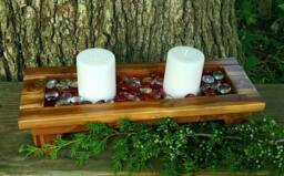 Handmade Wood Candle Tray, Rustic Wood Candle Tray, Holder, Holder Set, Farmhouse Decor - thumbnail 1