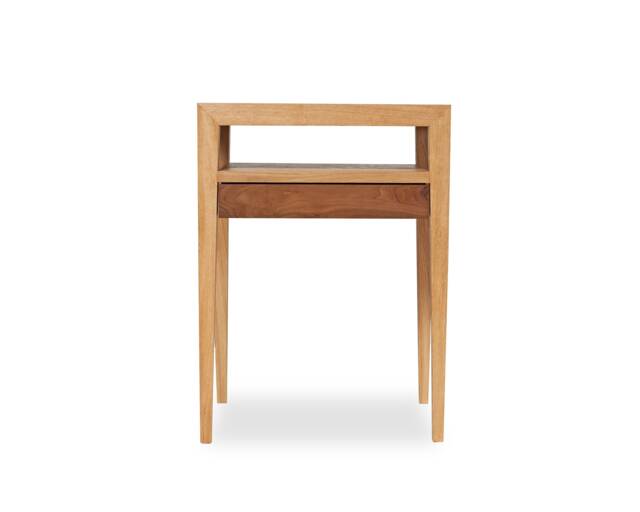 Bedside Table, Or Side Oak & Solid Walnut - image 1