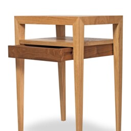 Bedside Table, Or Side Oak & Solid Walnut - thumbnail 2
