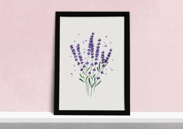 Lavender Art Print - Wildflower Bouquet Poster Purple Lilac Floral Watercolour Illustration Gift For Gardeners A5, A4 Or A3 - image 1