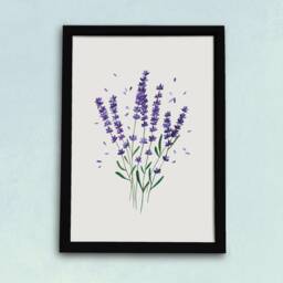 Lavender Art Print - Wildflower Bouquet Poster Purple Lilac Floral Watercolour Illustration Gift For Gardeners A5, A4 Or A3 - thumbnail 2