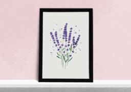 Lavender Art Print - Wildflower Bouquet Poster Purple Lilac Floral Watercolour Illustration Gift For Gardeners A5, A4 Or A3 - thumbnail 1